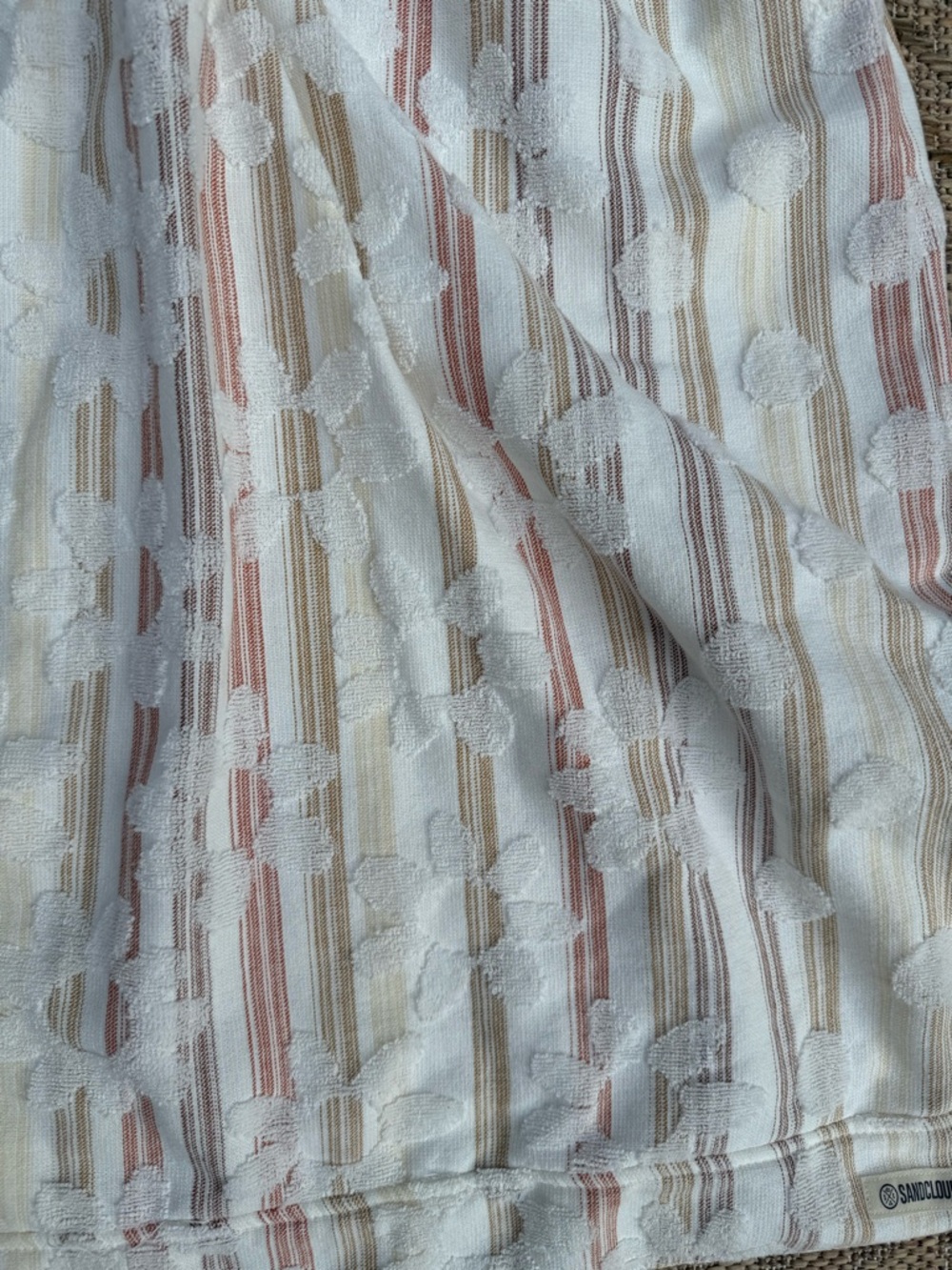 Sand Cloud Organic Cotton Striped Tie-Neck Top with Textured Dot Detail - Picture 4 of 8
